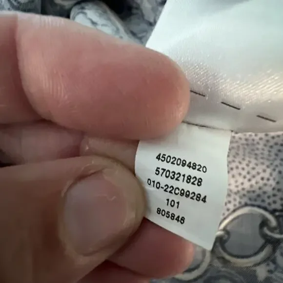 Chico's 2 chicos large Sandwashed Satin Mixed Print Button Up Long Sleeve silky - Picture 10 of 11